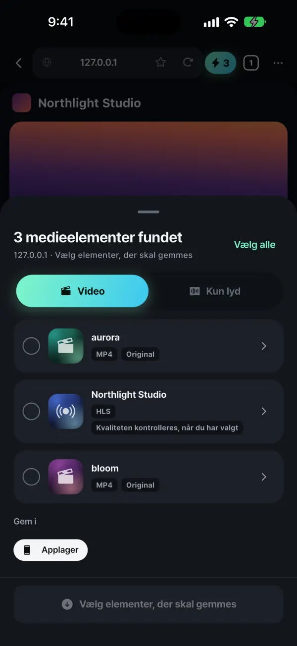 Finder medier, der afspilles
