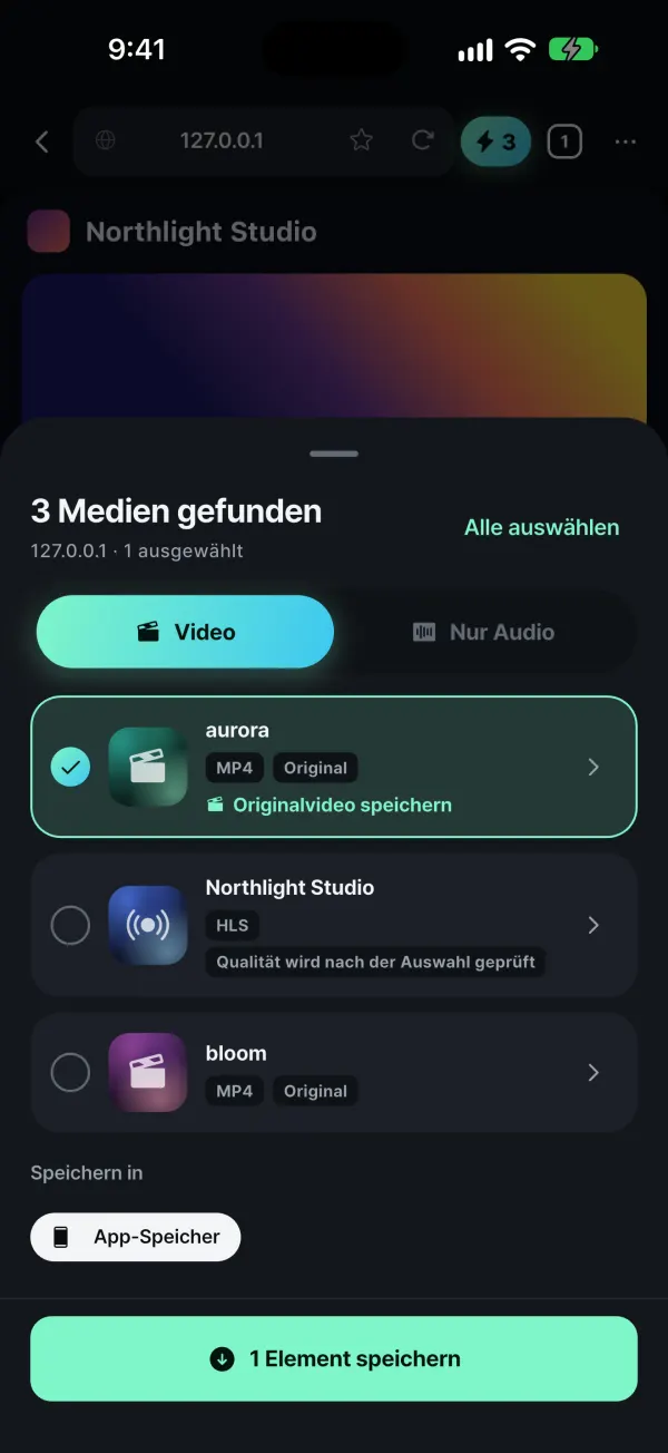 Eigene Medien speichern