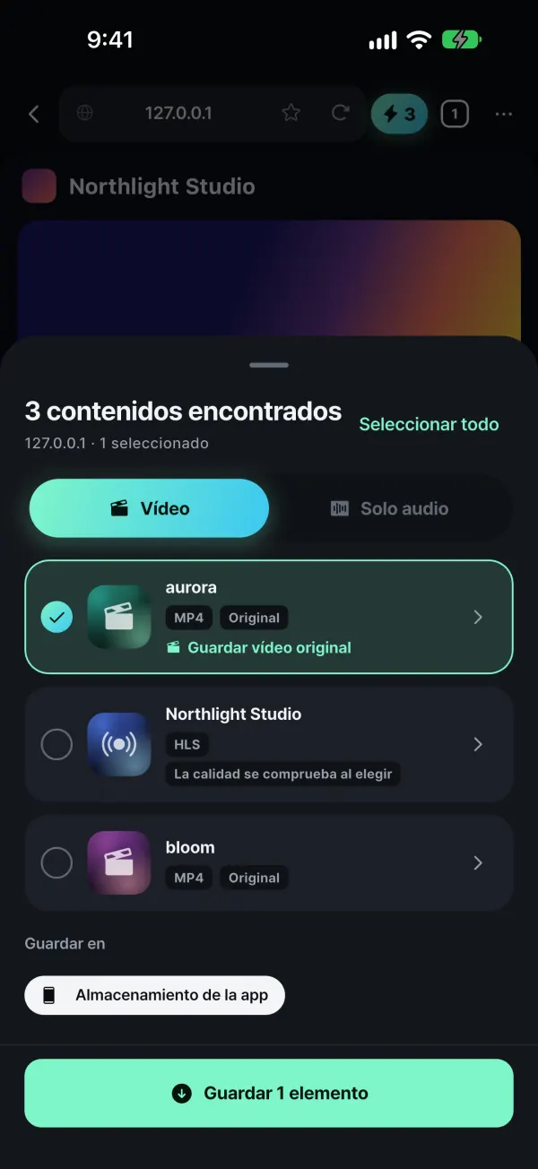 Guarda tus propios vídeos