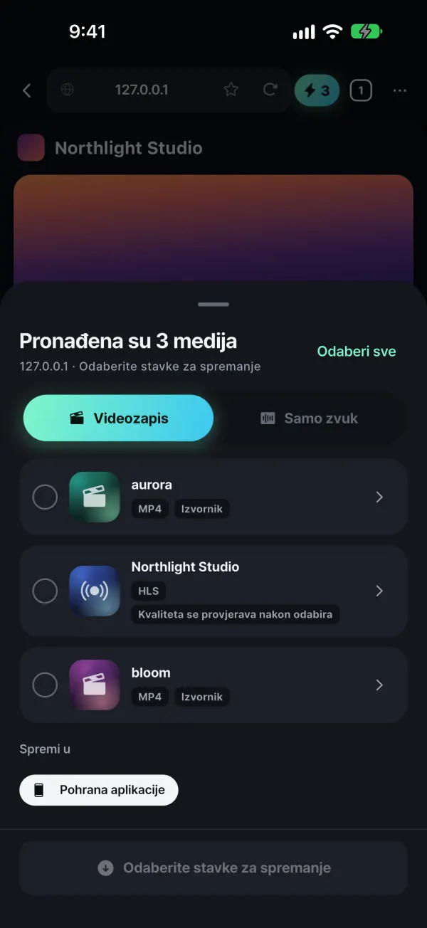 Pronalazi medije koji se reproduciraju