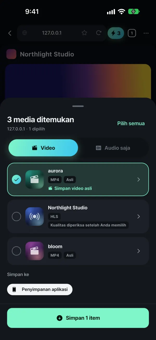 Simpan media milik Anda