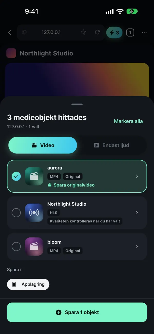 Spara dina egna medier